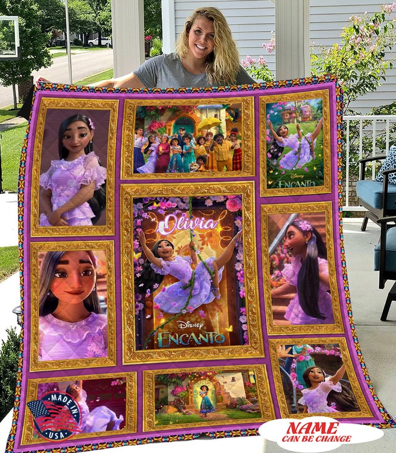 Personalized Disney Encanto Isabela Quilt Blanket Isabela Encanto Custom Quilt Custom Name Blanket